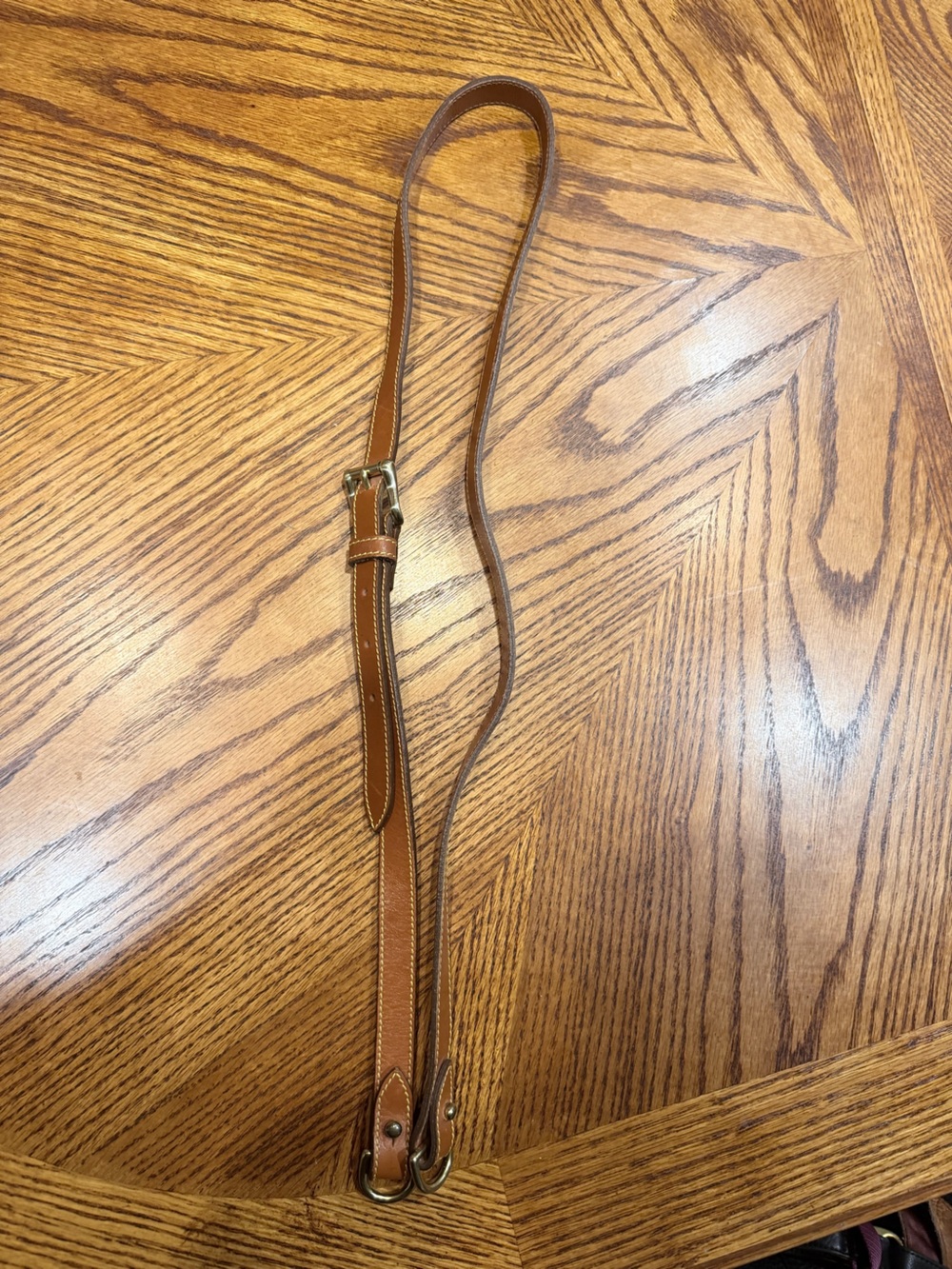 Dooney & Bourke Brown Leather Replacement Strap with Solid Brass Hardware - Picture 6 of 8